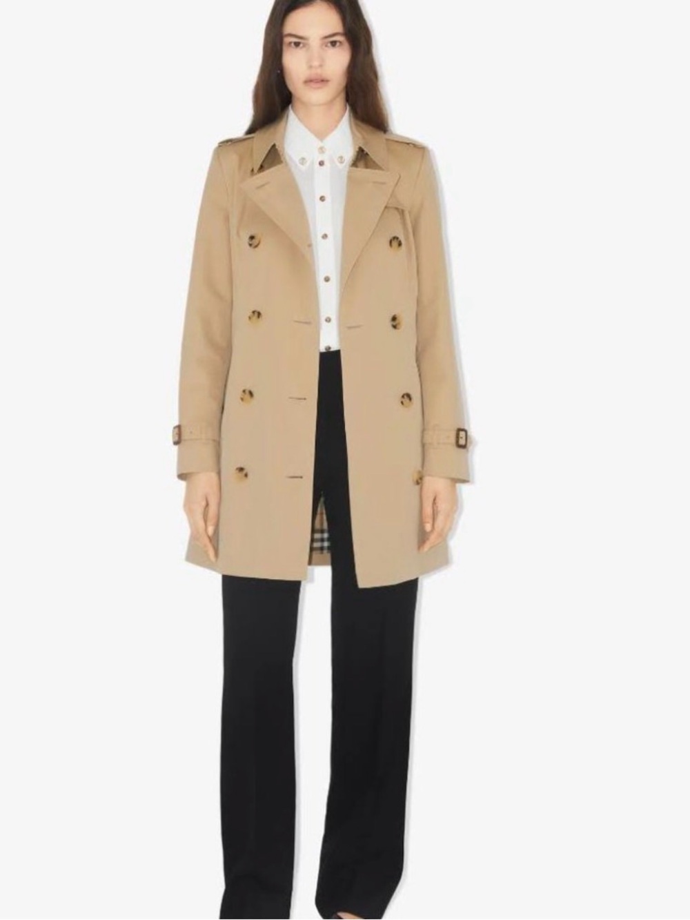 Burberry Short Chelsea Heritage Trench Coat  Medium - Picture 2 of 15